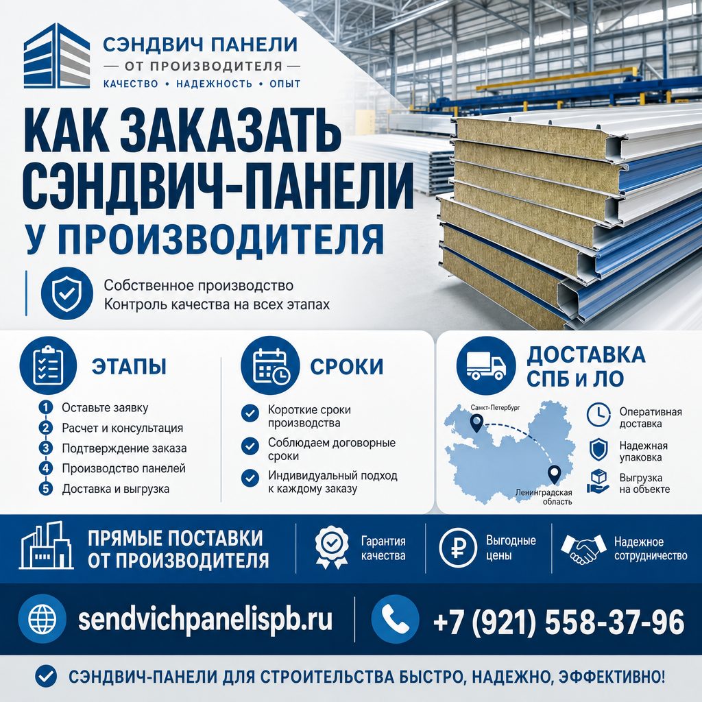 Заказать сэндвич-панели купить
